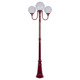 Lisbon Triple 25cm Spheres Curved Arms Tall Post Light - Burgundy Finish / E27 Lisbon Triple 25cm Spheres Curved Arms Tall Post Light - Burgundy Finish / E27
